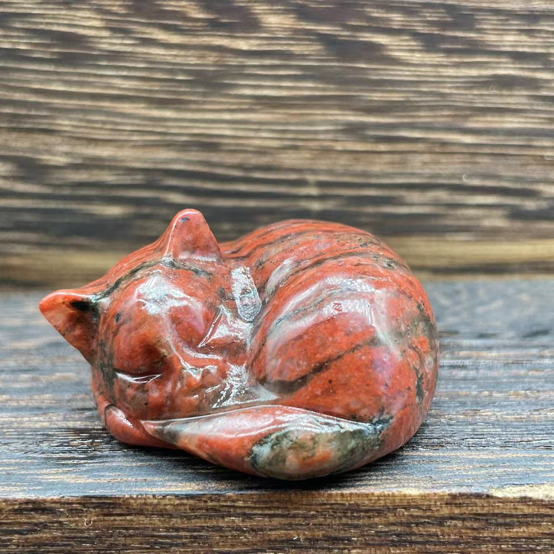 Olivenorma 4cm Decorazione in pietra preziosa di cristallo naturale a forma di gatto - image 41