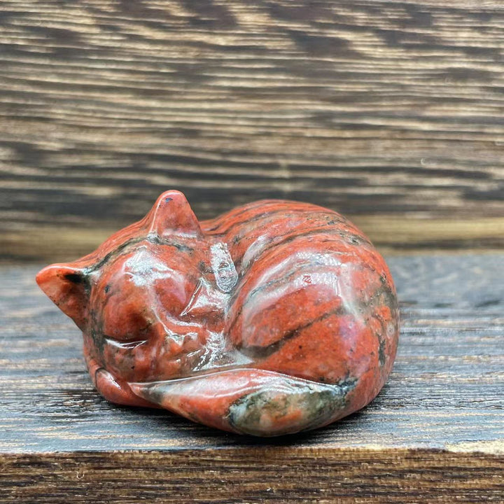 Olivenorma 4cm Decorazione in pietra preziosa di cristallo naturale a forma di gatto - image 41