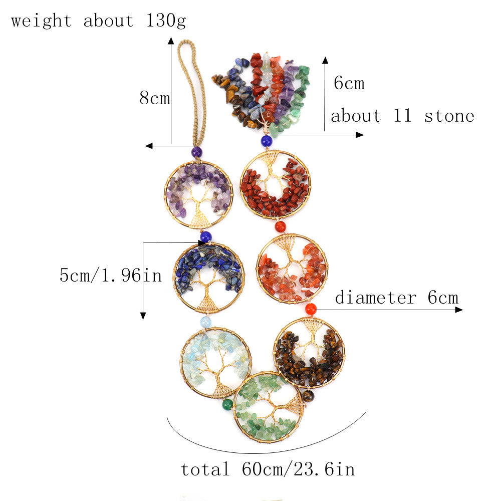 Olivenorma 7 Chakra Crystal Fengshui Albero della vita Decorazione da parete