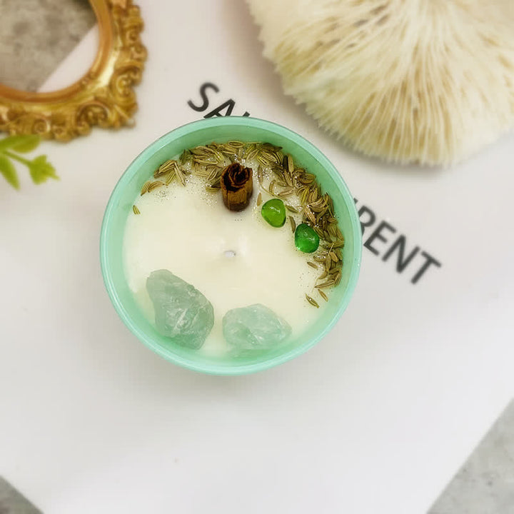 Garden Roses - Candela di cristallo naturale fatta a mano per aromaterapia