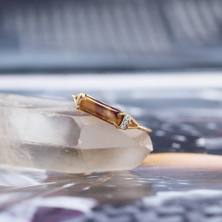 Collana con ciondolo ad anello in ambra artificiale Olivenorma 