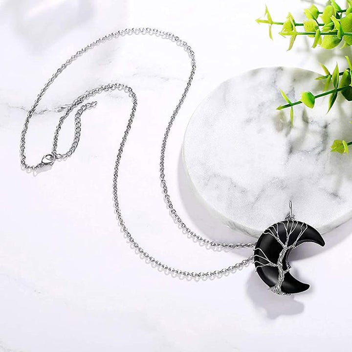 Collana con luna in cristallo naturale Olivenorma