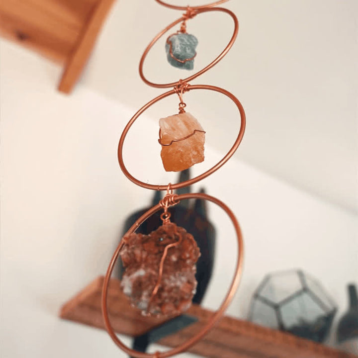 Decorazione da parete in pietra preziosa di cristallo grezzo del chakra Olivenorma