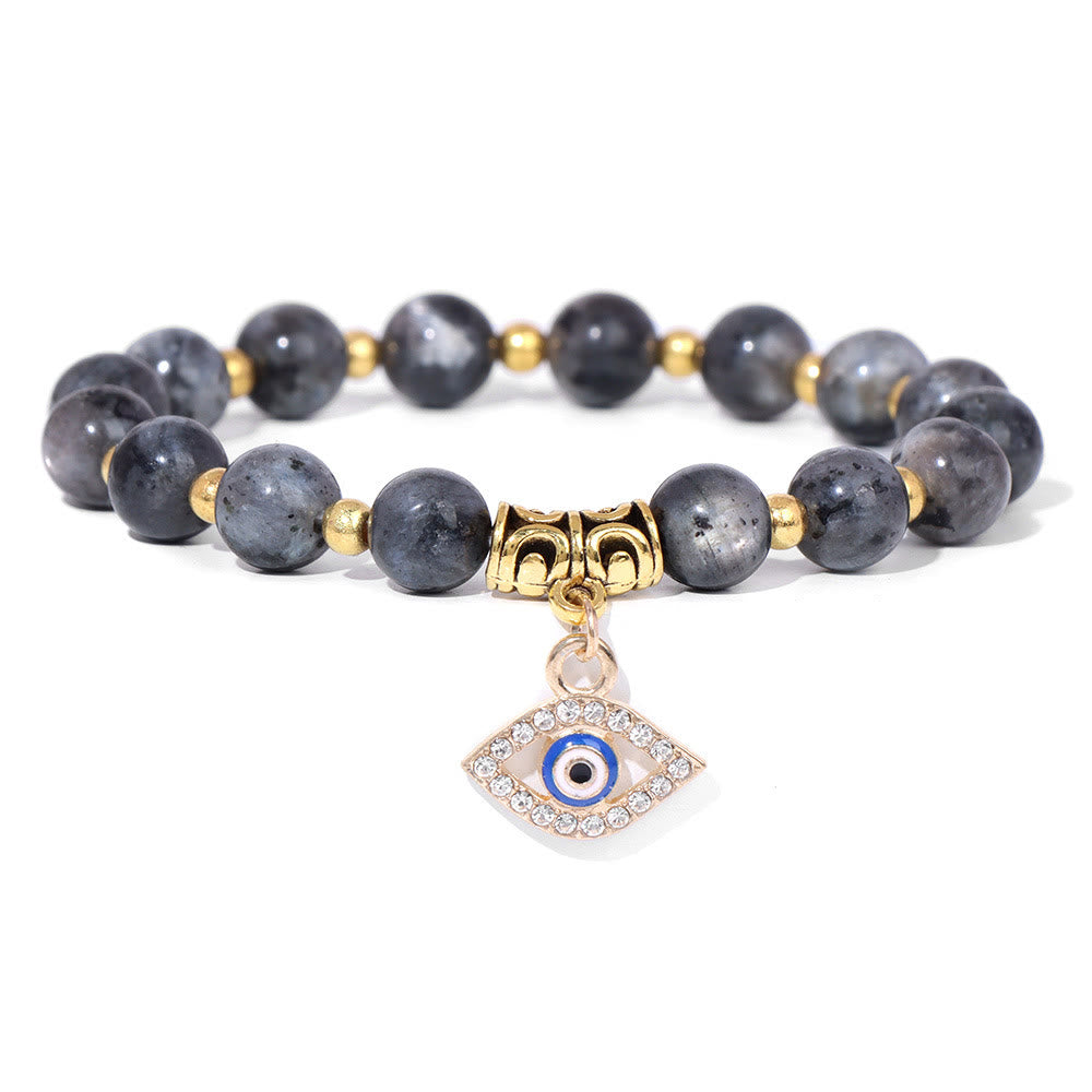 Bracciale con ciondolo malocchio in pietra naturale Olivenorma