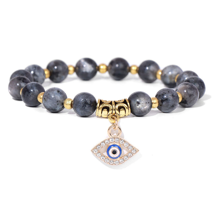 Bracciale con ciondolo malocchio in pietra naturale Olivenorma