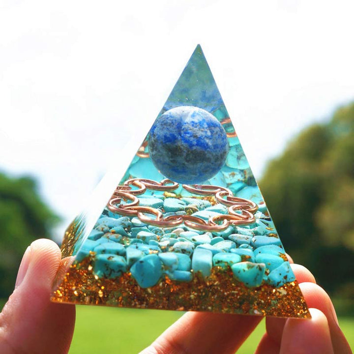 Piramide di Orgone Turchese Lapislazzuli
