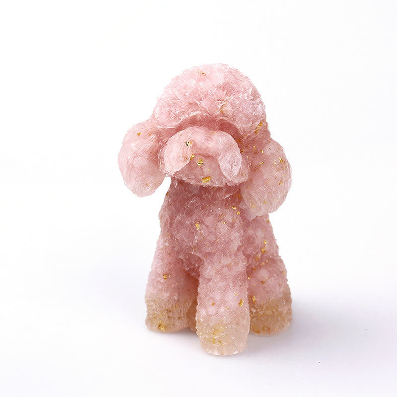 Decorazione in pietra preziosa naturale Olivenorma Crystal Poodle