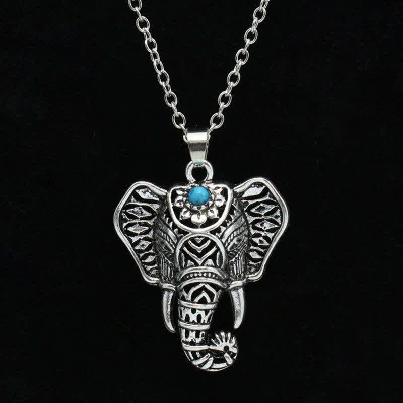 Collana vintage con elefante turchese Olivenorma - image 7