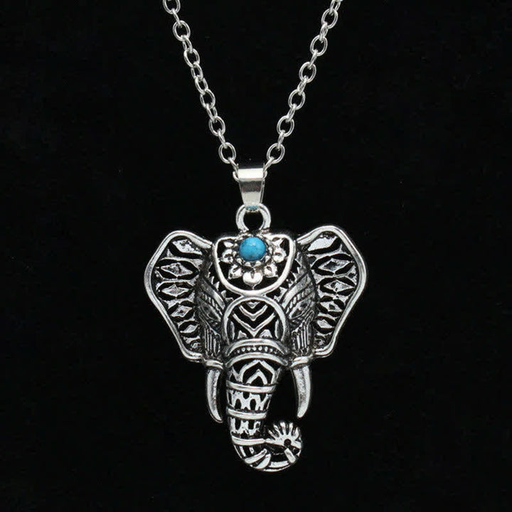 Collana vintage con elefante turchese Olivenorma - image 7