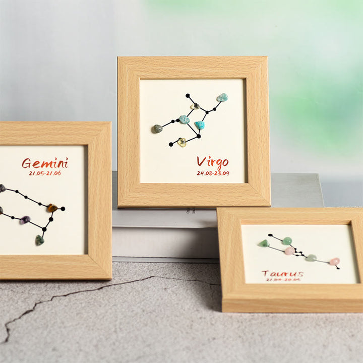 Olivenorma Zodiac Chakra Cornice per foto in pietra grezza Decorazione