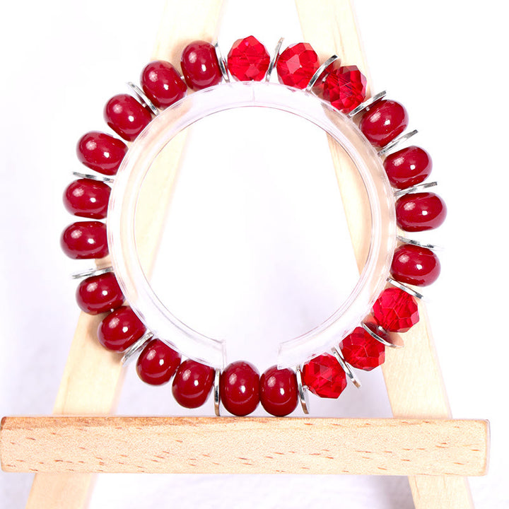 Olivenorma Set di bracciali con perline e ciondolo a forma di cuore con ali di elefante