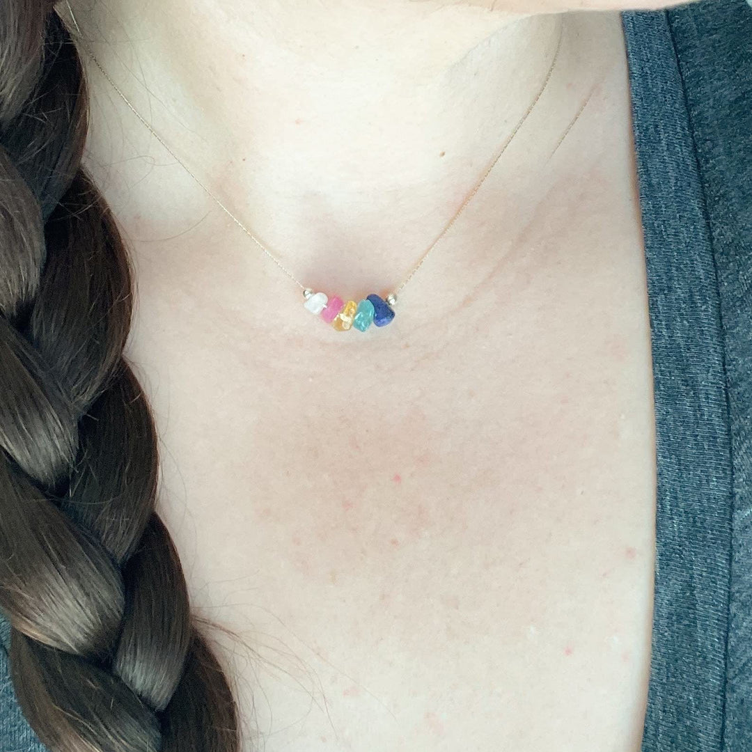 Collana girocollo con segno zodiacale in pietra naturale Olivenorma 