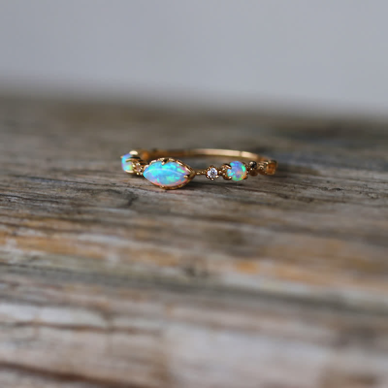 Olivenorma "Amore e sincerità" - Anello vintage Opale Reki 
