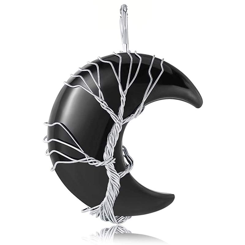 Collana con luna in cristallo naturale Olivenorma
