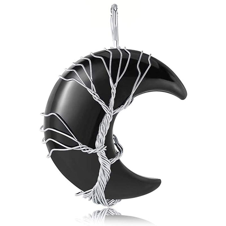 Collana con luna in cristallo naturale Olivenorma