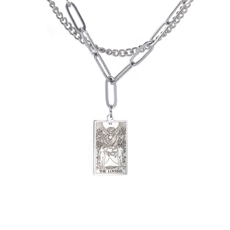 Collana a doppia catena con carta dei tarocchi Olivenorma
