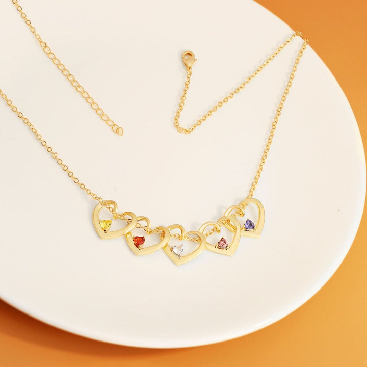 Olivenorma Collana con ciondolo a forma di cuore in cristallo con pietra portafortuna per la mamma e la famiglia