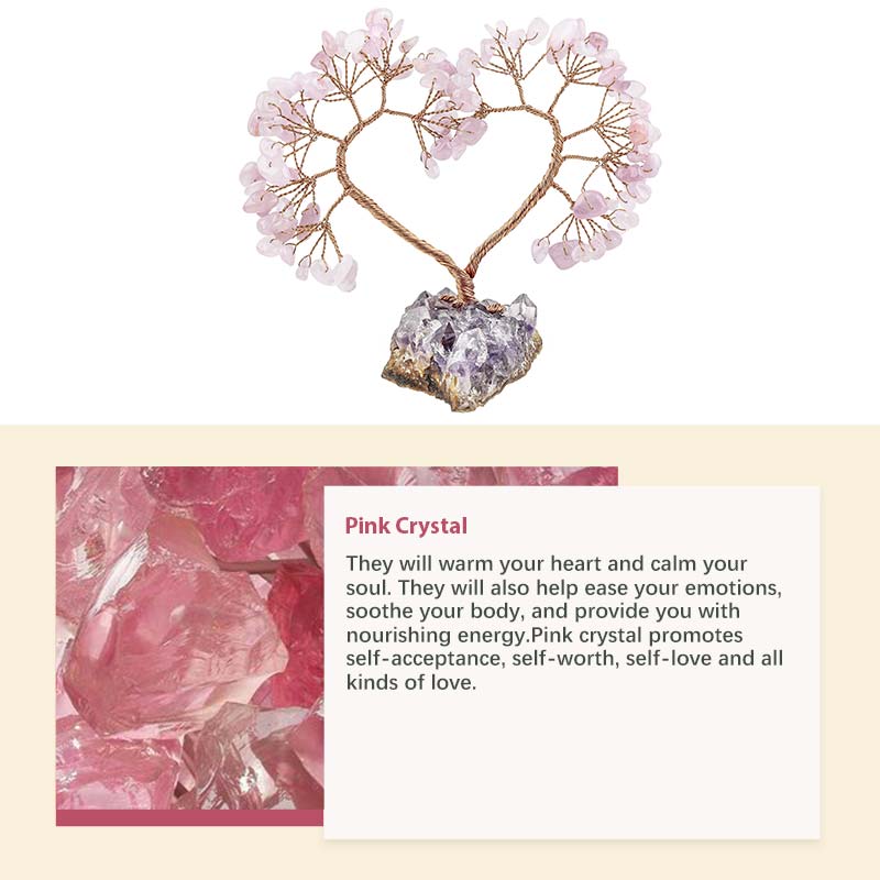 Pietra di cristallo naturale Amore Feng Shui Albero
