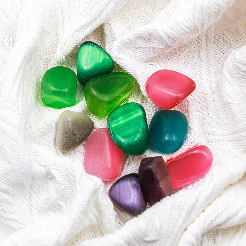 Pietra preziosa naturale burattata Olivenorma Cat's Eye