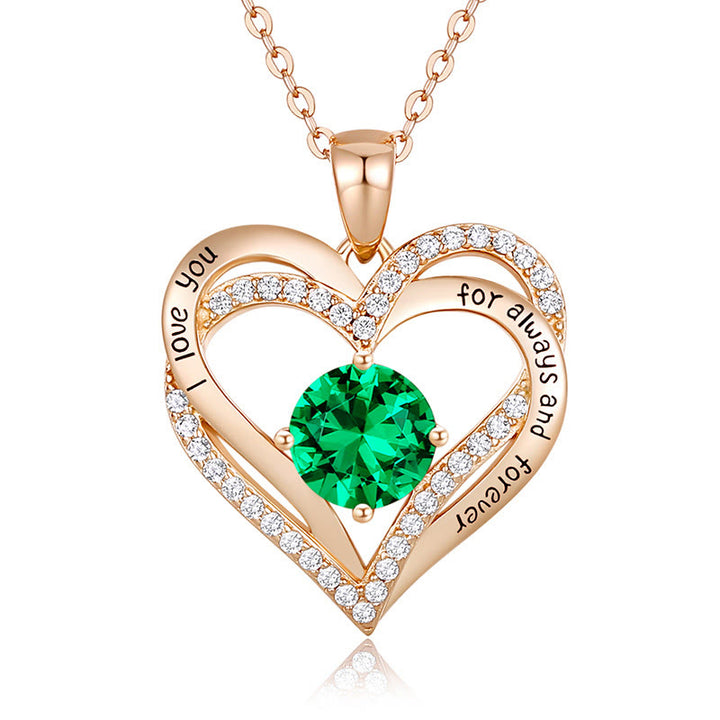 Olivenorma "Ti amo per sempre e per sempre" - Collana Birtshtone Heart
