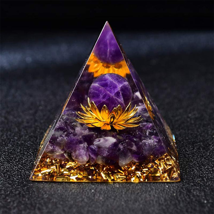 Olivenorma Ametista Sfera Loto Simbolo Piramide Orgonica