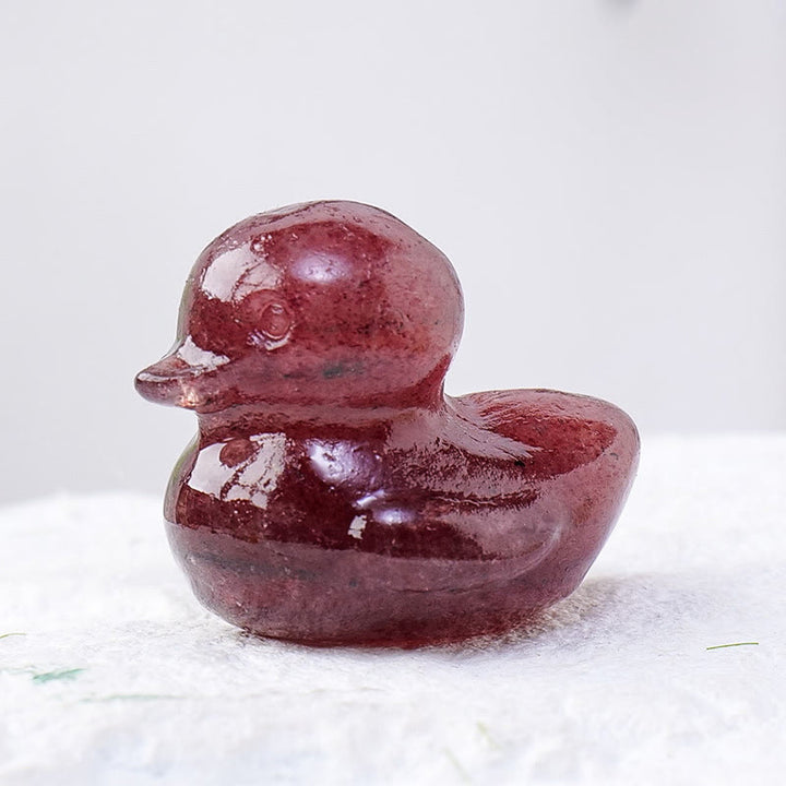 Olivenorma 1.2 pollici quarzo cristallo anatra intaglio decorazione pietra preziosa