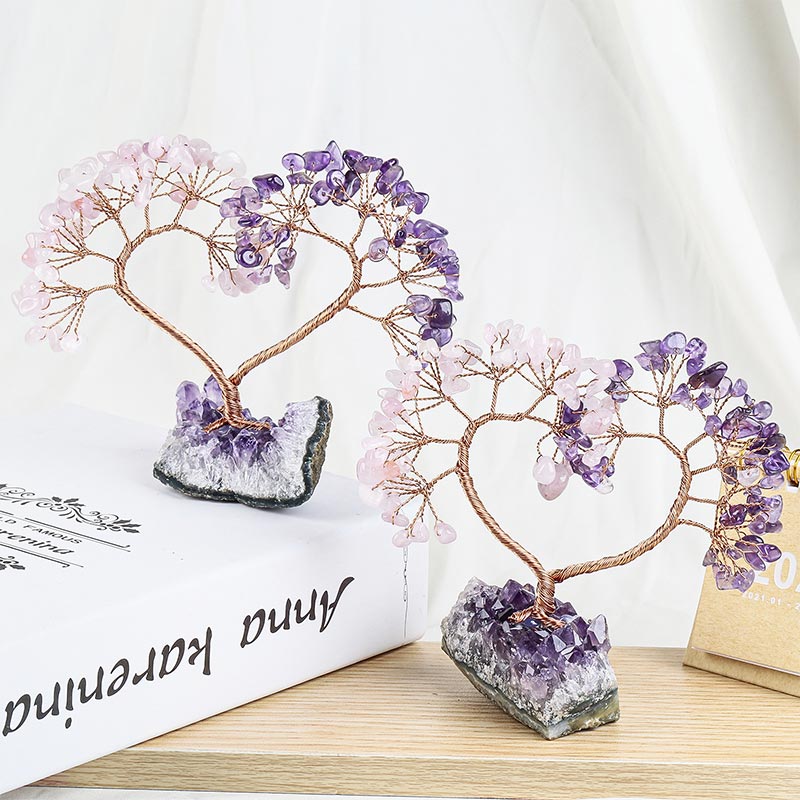 Pietra di cristallo naturale Amore Feng Shui Albero