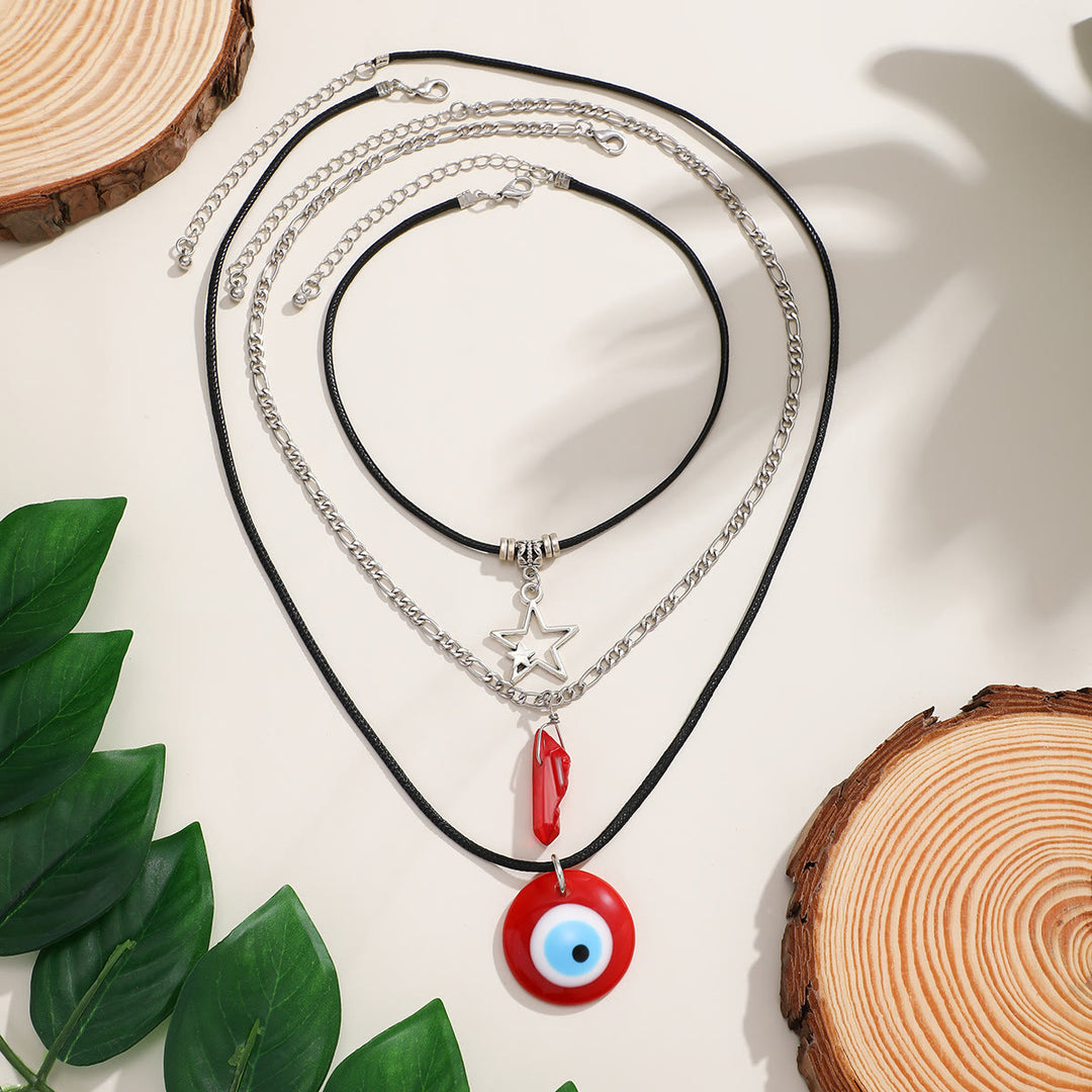 Olivenorma Ossidiana Albero della Vita Collana con Ciondolo Malocchio Set 