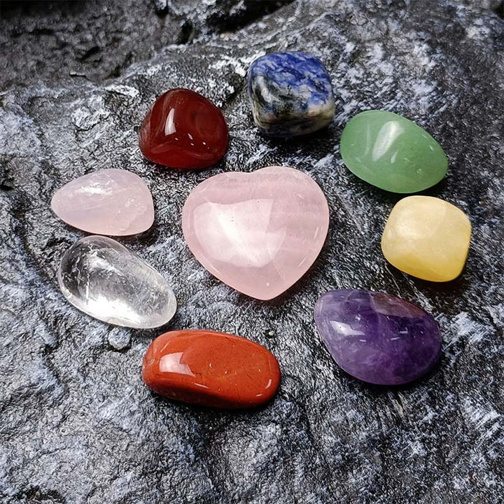 Braccialetto con ciondolo di guarigione dei chakra, set di cristalli