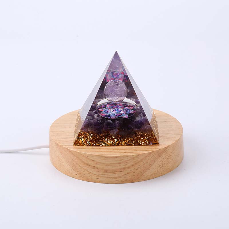 Olivenorma USB Pyramid Light Base Portalampada in legno 