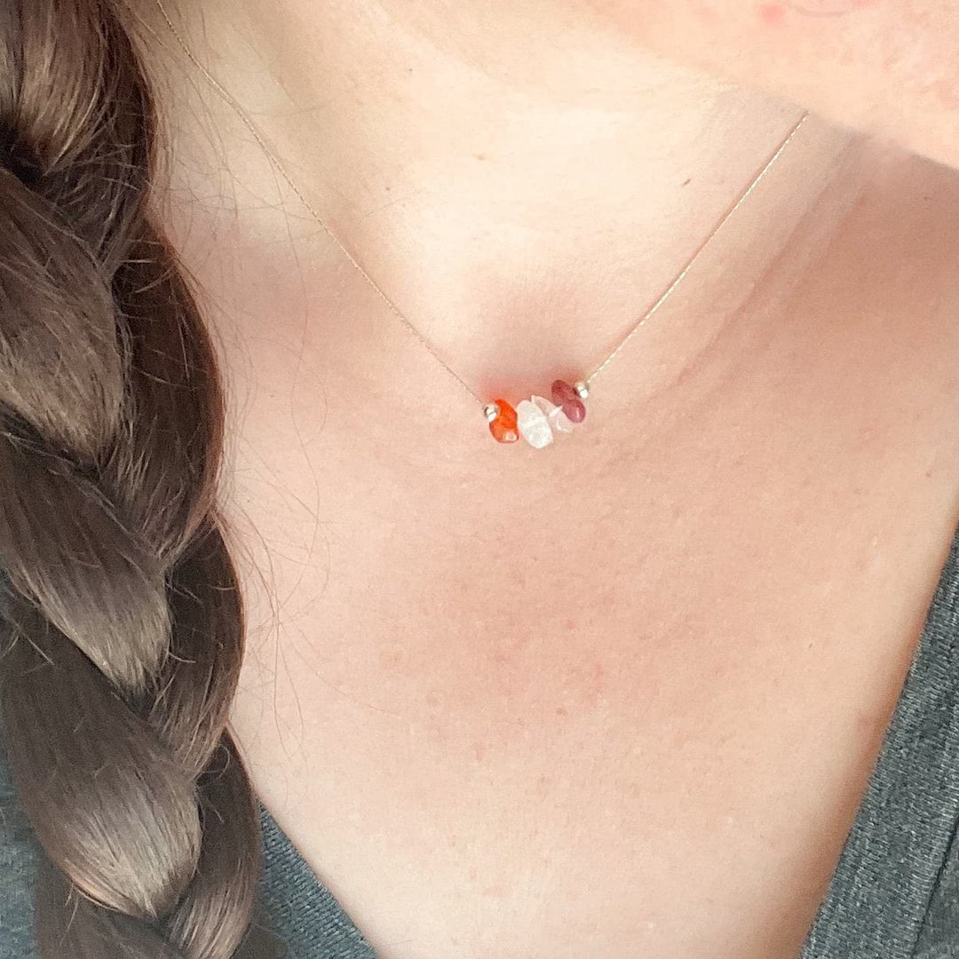 Collana girocollo con segno zodiacale in pietra naturale Olivenorma 