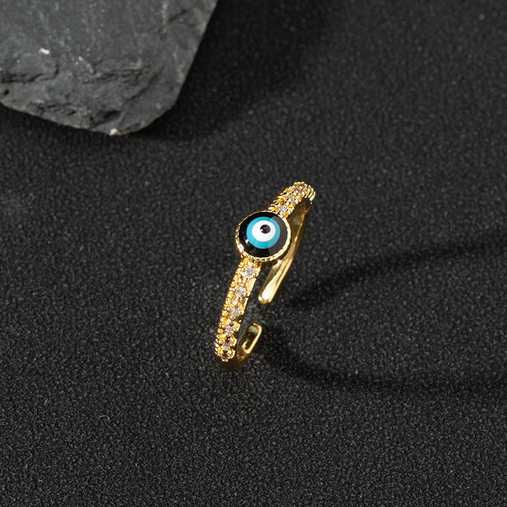 Olivenorma Anello Zircone Bianco Anello Regolabile Malocchio