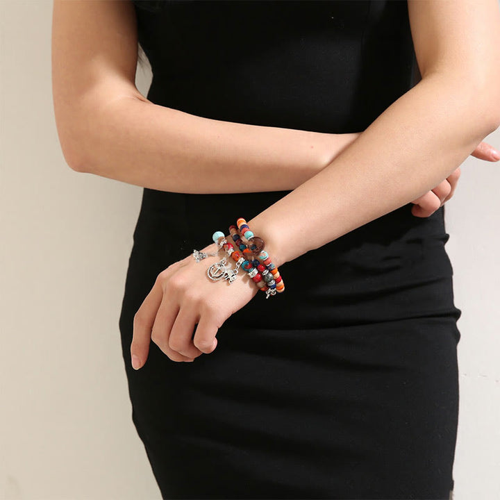 Olivenorma Elephant Tower Evil Eye Bracciale Hamsa Set