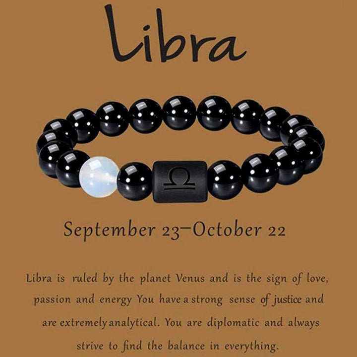 Bracciale portafortuna dello zodiaco in ossidiana Olivenorma