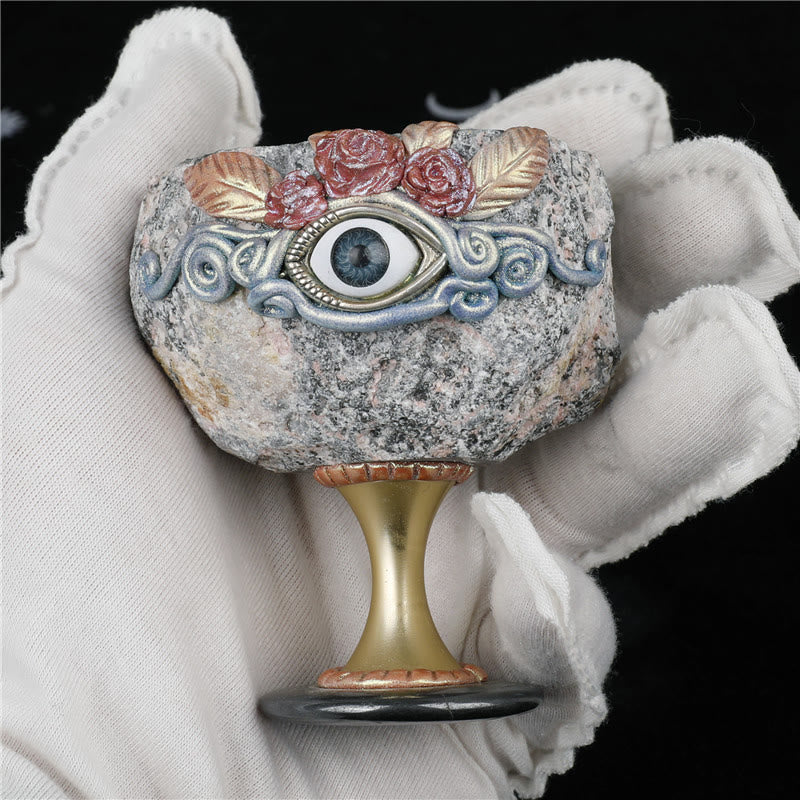 Decorazione con geode di cristallo naturale Olivenorma Santo Graal Malocchio 