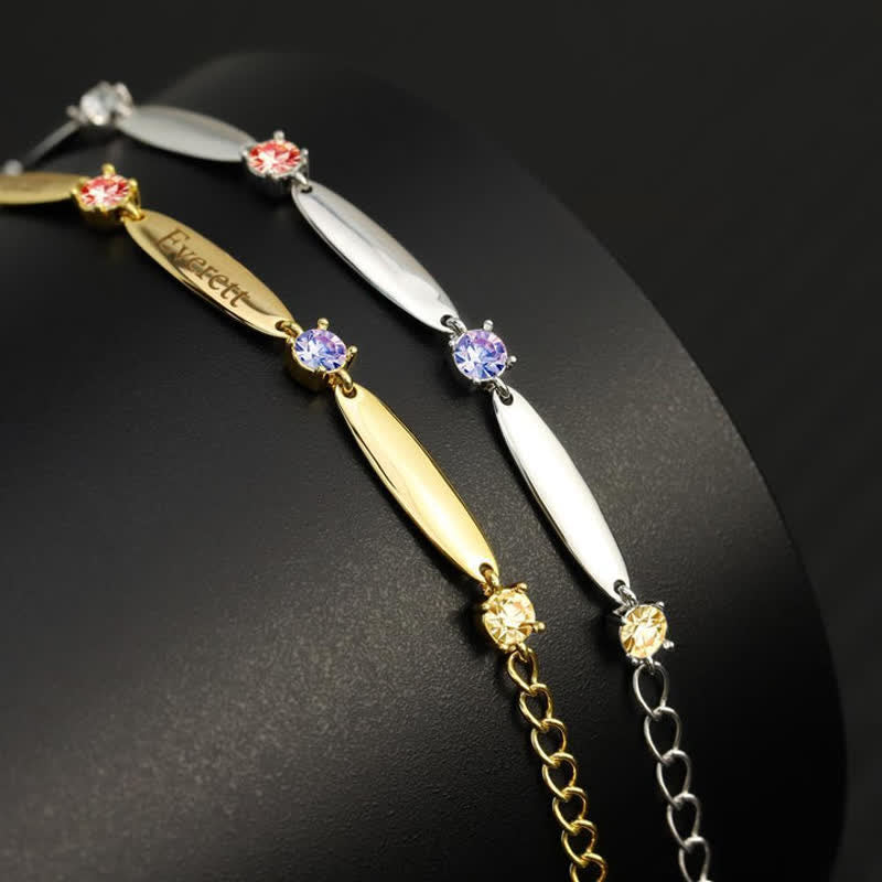 Bracciale con nomi di famiglia e pietre portafortuna Olivenorma