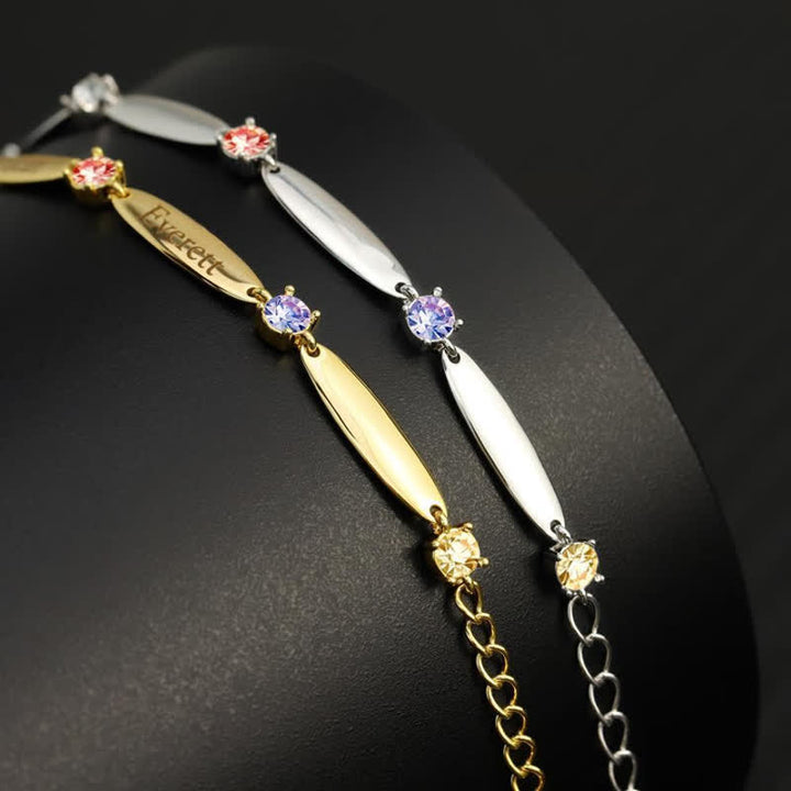 Bracciale con nomi di famiglia e pietre portafortuna Olivenorma