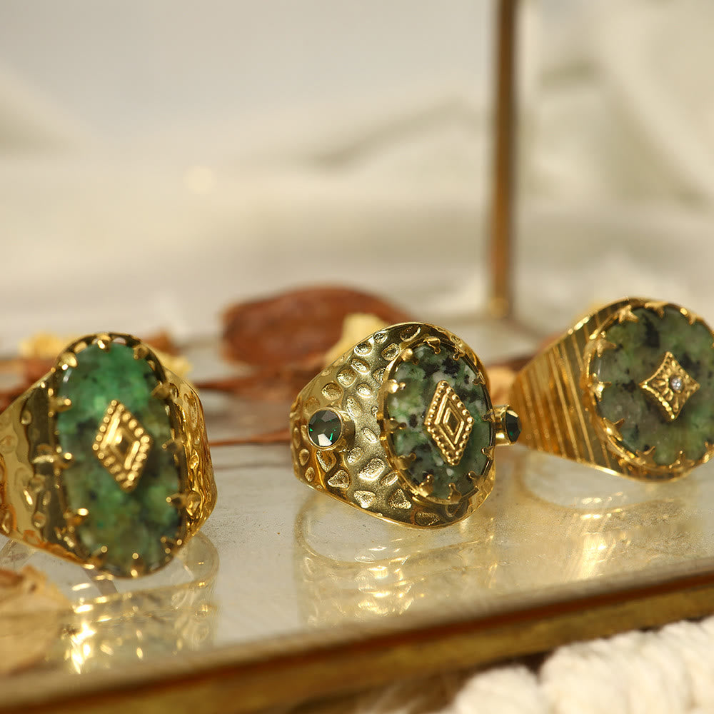 Anello regolabile Olivenorma in turchese africano