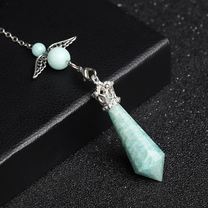 Pendolo con ali d'angelo in cristallo di labradorite Olivenorma