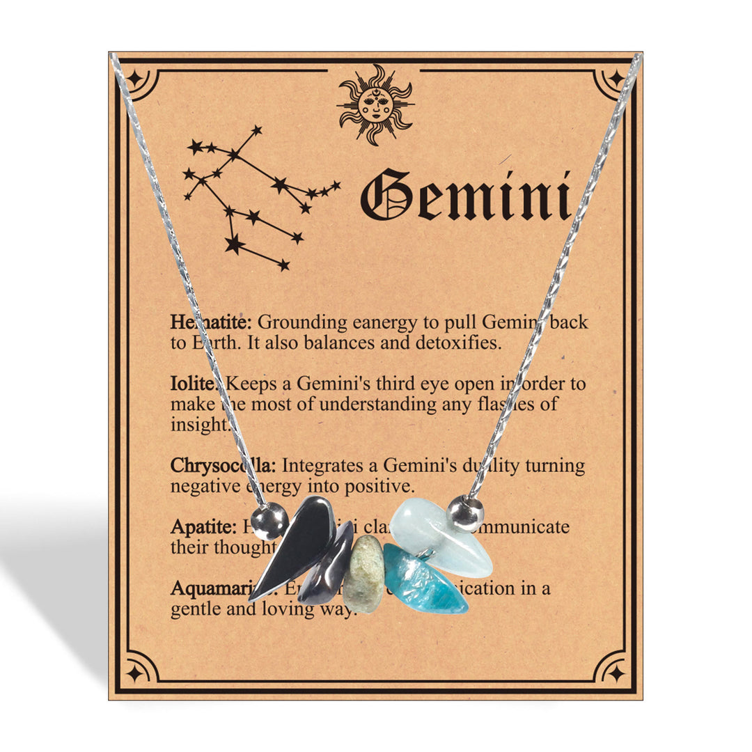 Collana girocollo con segno zodiacale in pietra naturale Olivenorma 