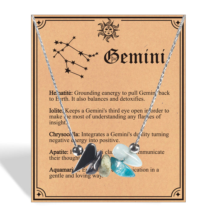Collana girocollo con segno zodiacale in pietra naturale Olivenorma 