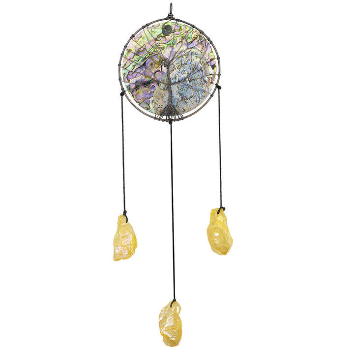 Ornamento pendente con albero della vita in conchiglia di abalone Olivenorma