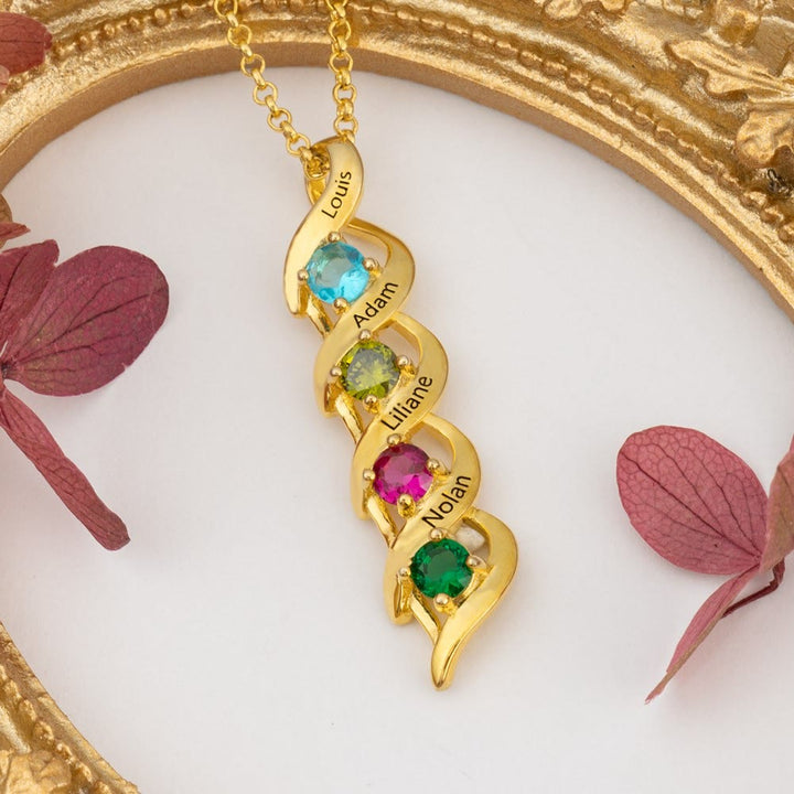 Collana personalizzata con incisioni e pietre portafortuna da 1 a 6