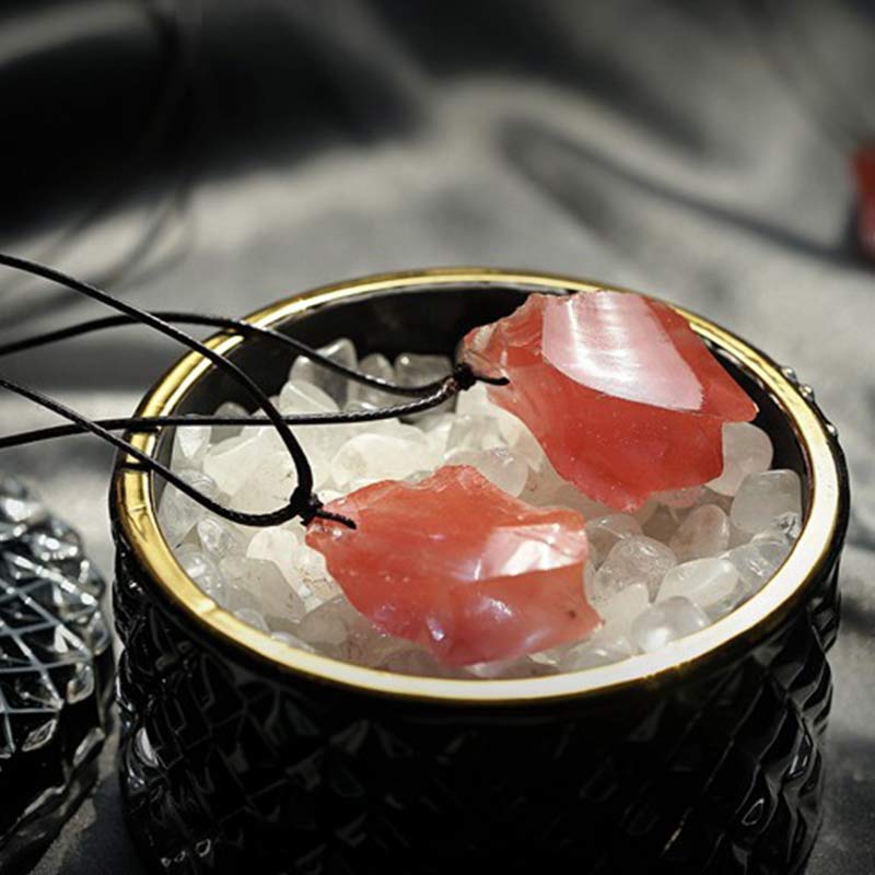 Collana di pietre preziose per la messa a terra e l'equilibrio in quarzo rosso