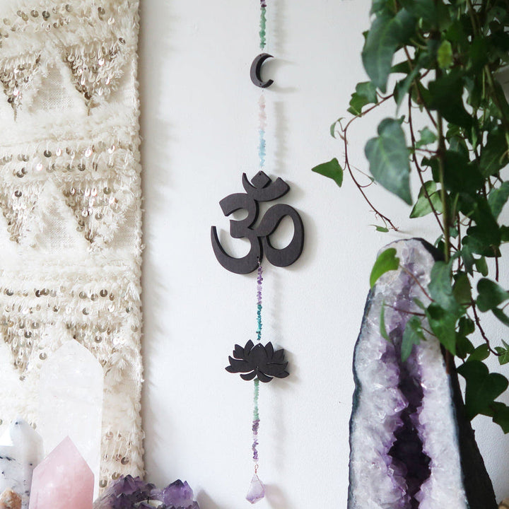 Decorazione da parete Olivenorma Rainbow Gemstone Lotus OM Moon