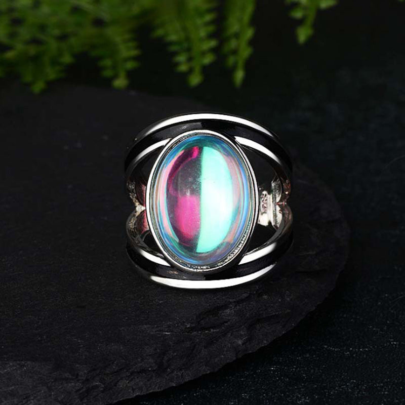 Anello in orgone di pietra di luna colorata pura Olivenorma 