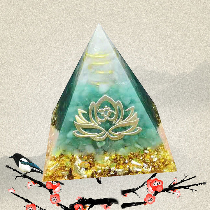 Piramide di orgone di loto di avventurina verde Olivenorma