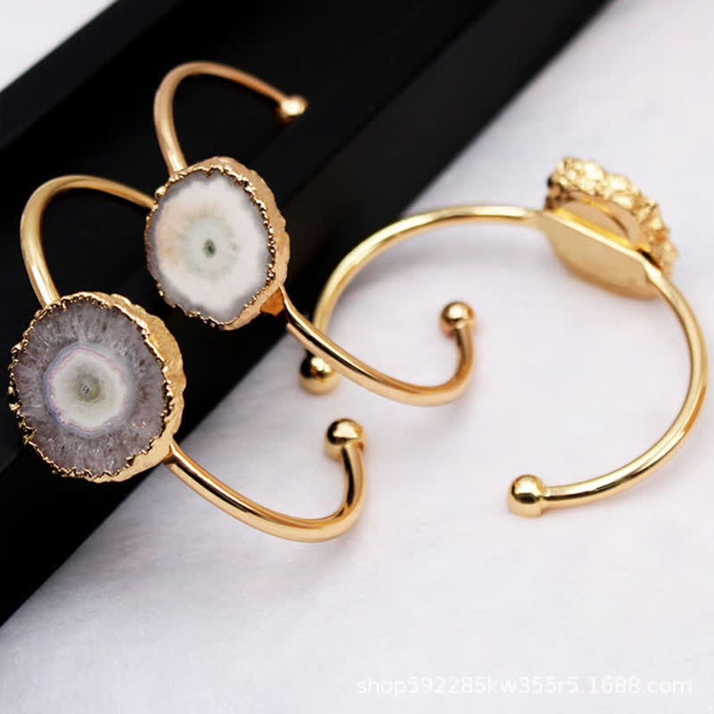 Bracciale con pietre preziose naturali a forma di girasole irregolare