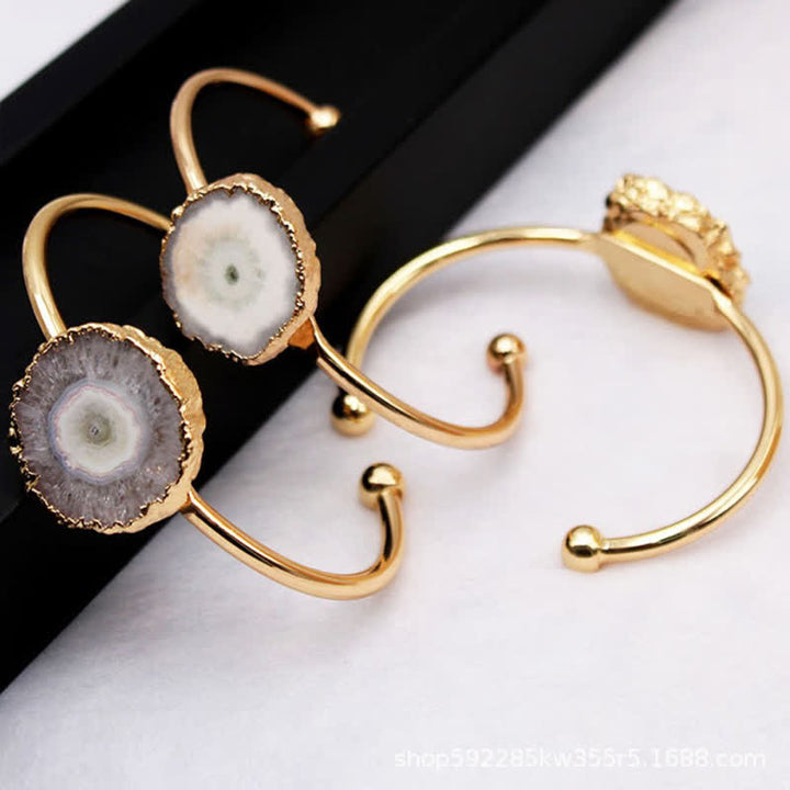 Bracciale con pietre preziose naturali a forma di girasole irregolare
