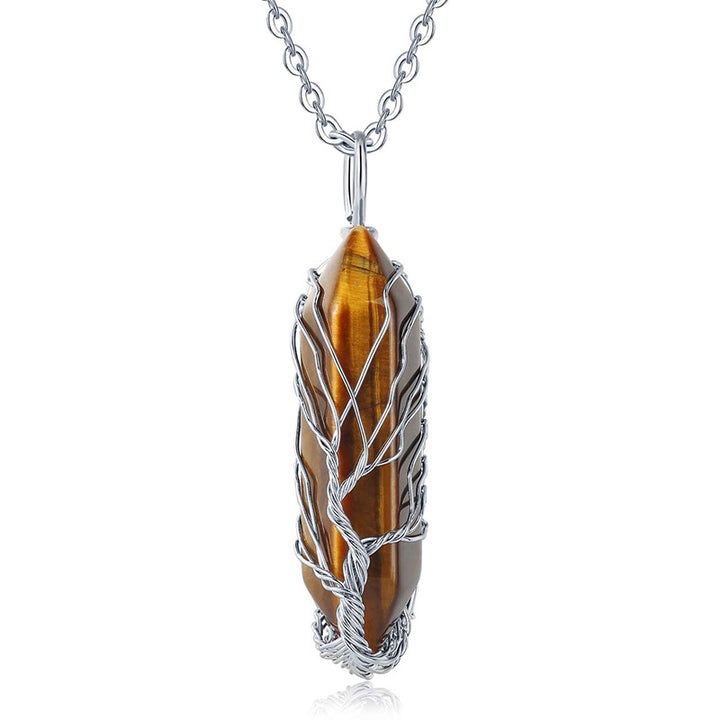 Collana in cristallo Olivenorma con pietra preziosa dell'albero della vita